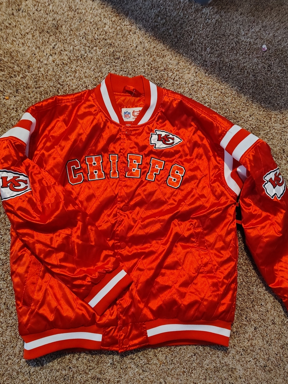 NFL Kansas City Chiefs Kids Red Satin Jacket
